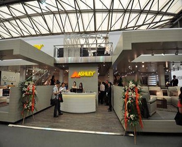 Ashley booth at furniture exhibition